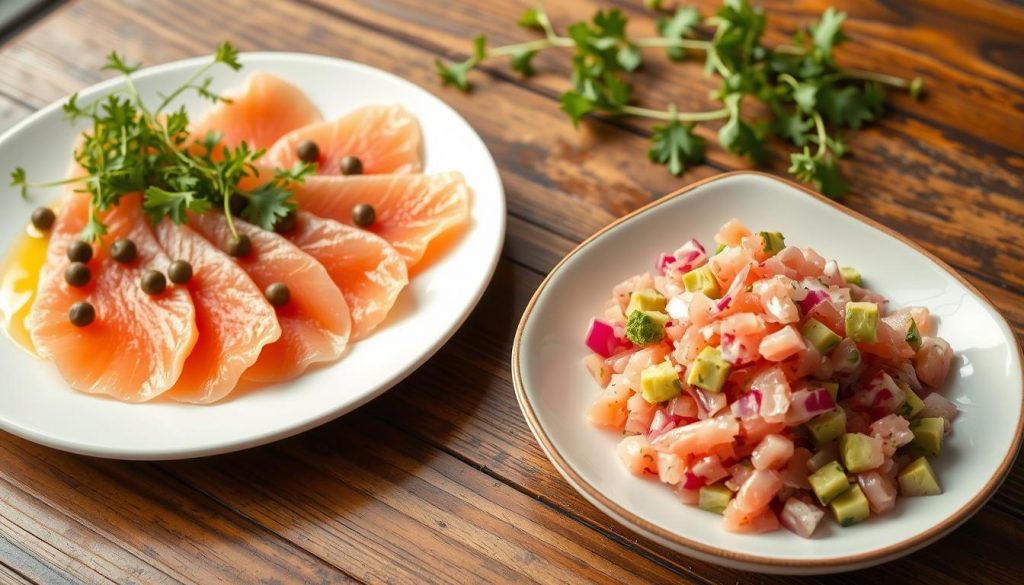 Carpaccio et Tartare de Truite Fumée