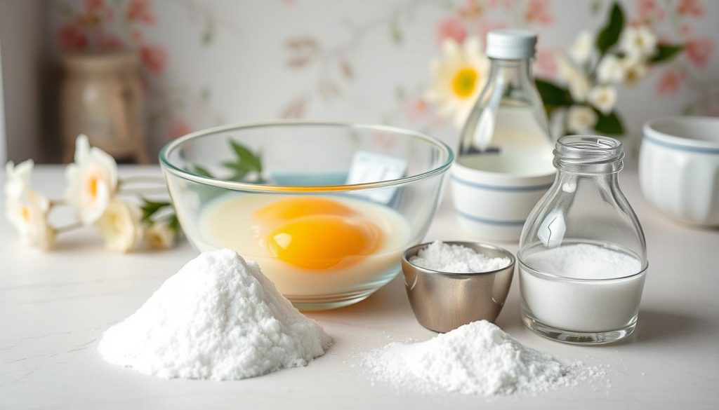 Ingrédients pour meringues pavlova