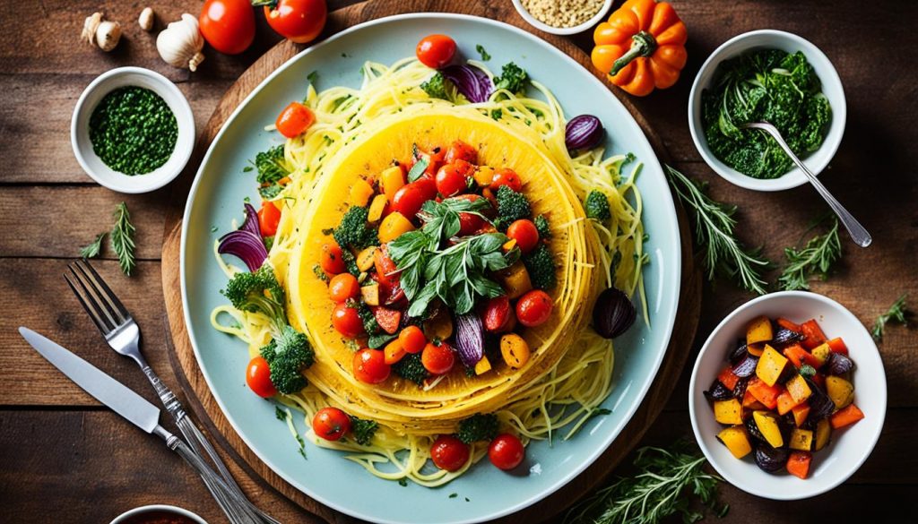 Recette courge spaghetti légumes