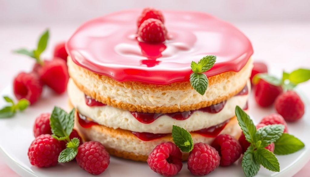 Recette de la gelée de framboises dans un gâteau