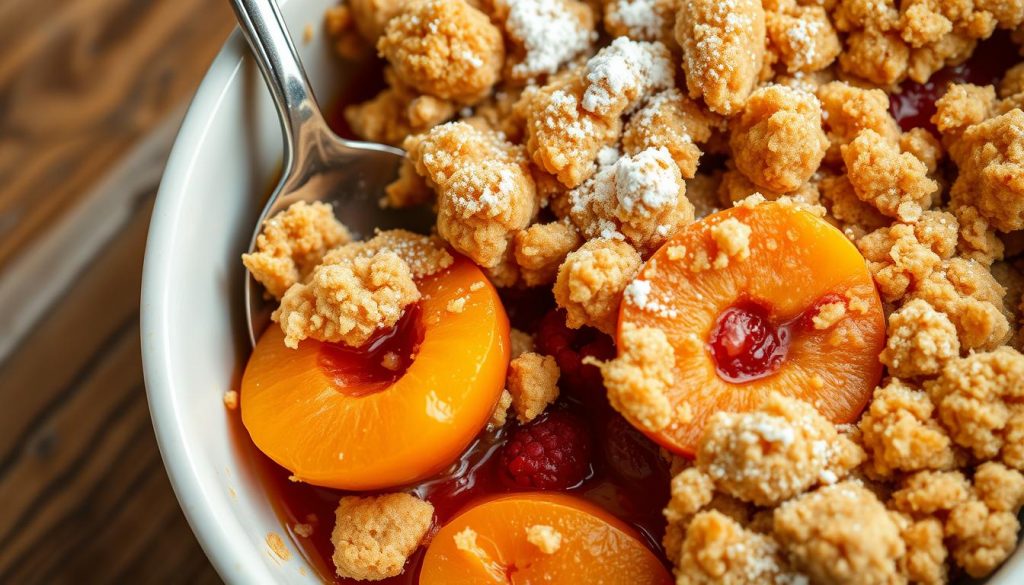 crumble abricots framboises