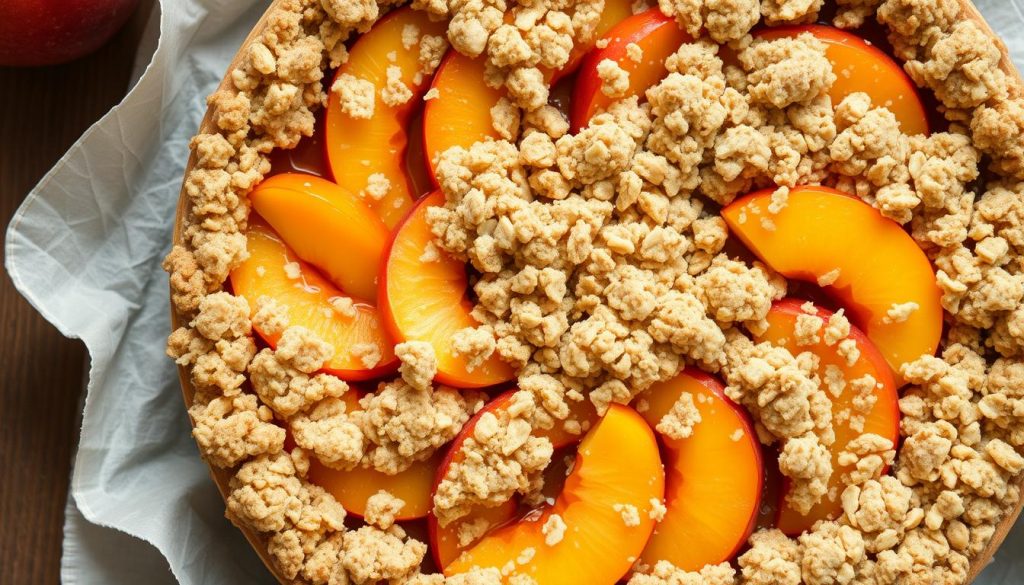 crumble pêche abricot