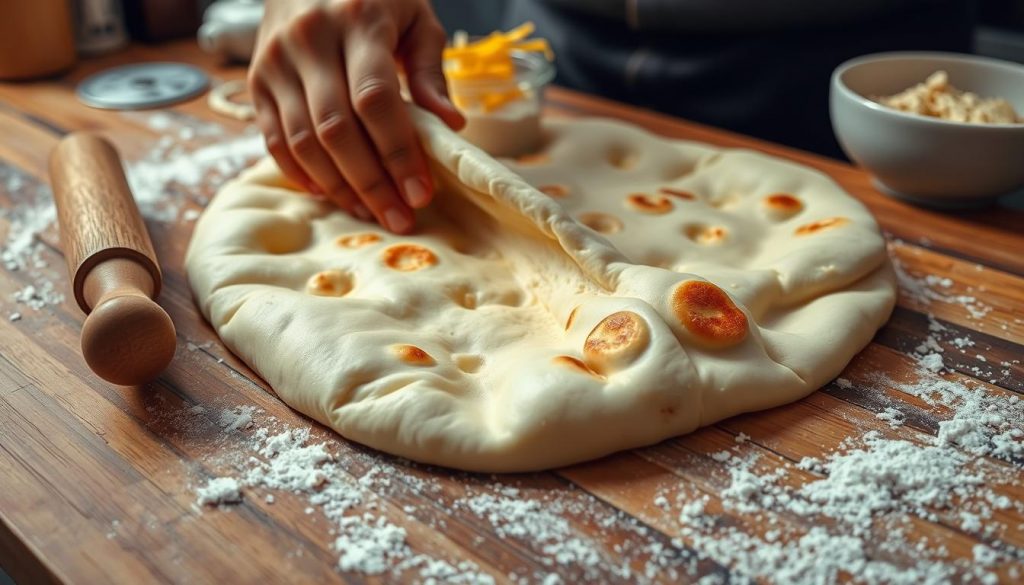 étaler pâte naan