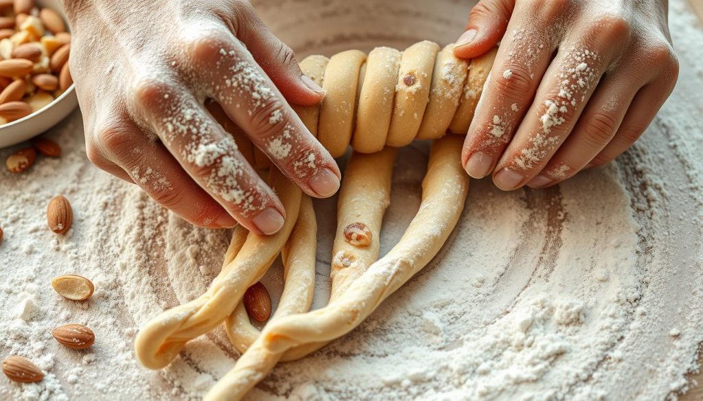 façonnage boudins croquants aux amandes