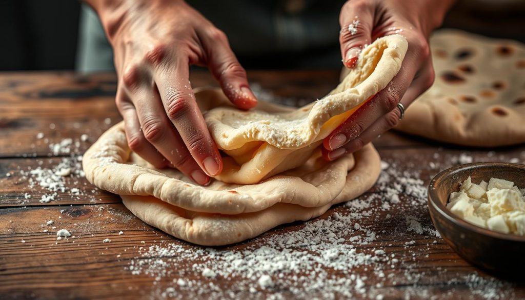 faconnage naan au fromage