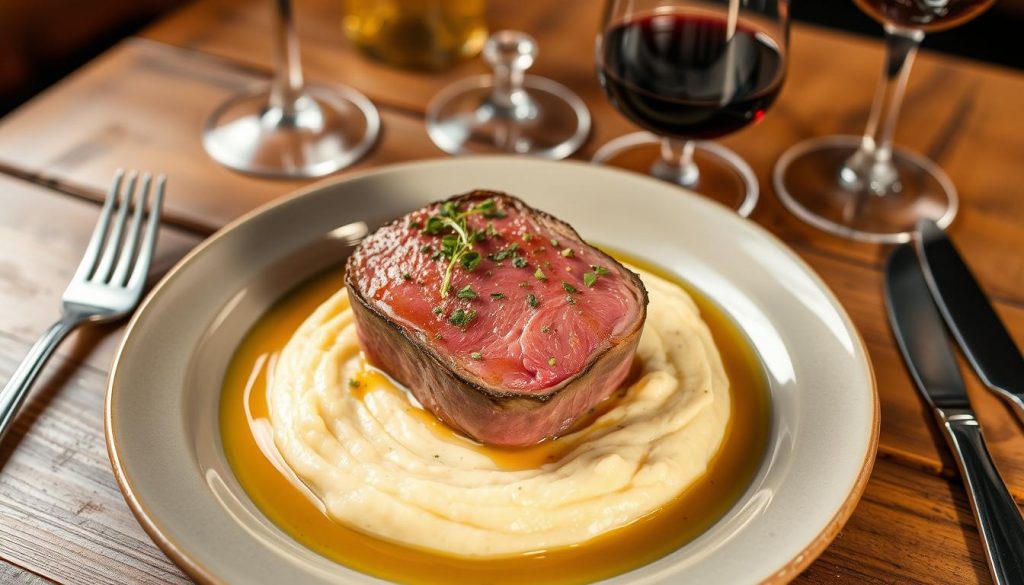 filet de canette et purée de pommes de terre