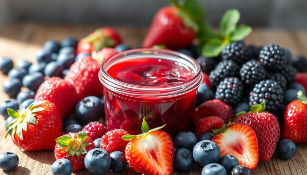 gelée de framboise et petits fruits