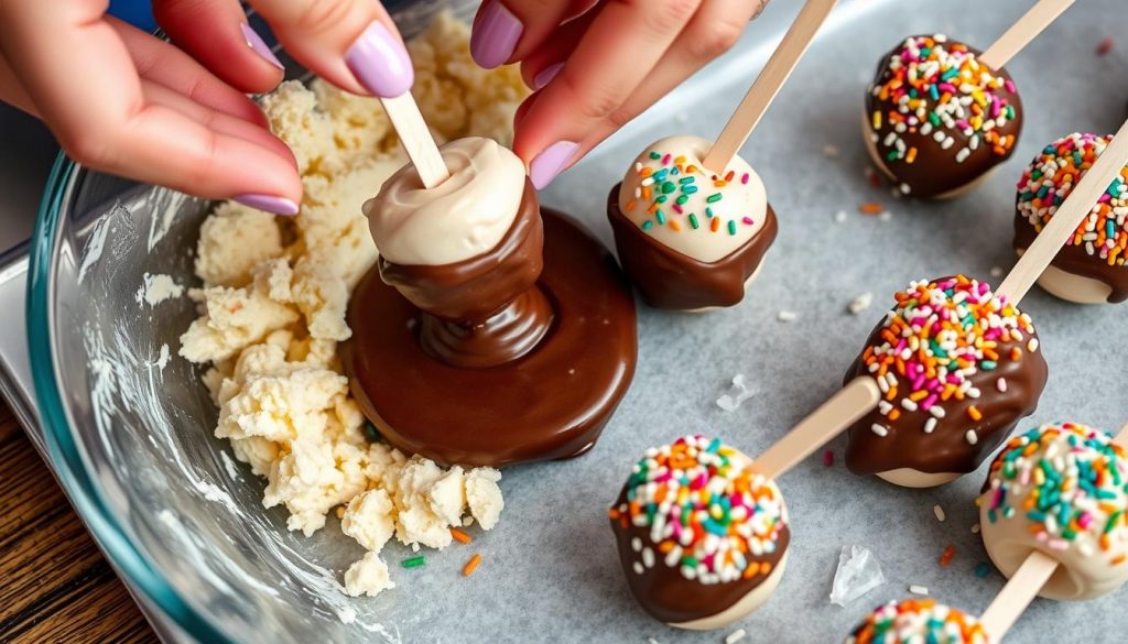 préparation cake popsicles