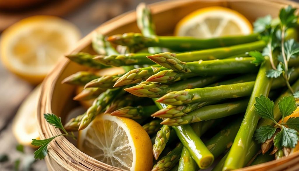 Cuisson douce des asperges à la vapeur