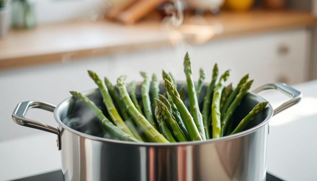 Cuisson homogène des asperges à la vapeur