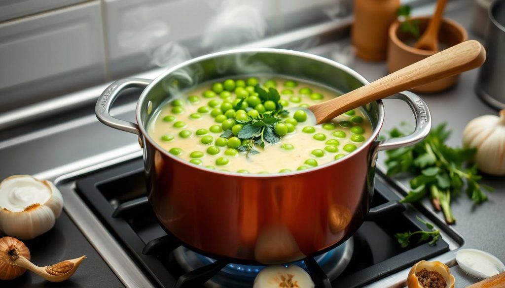 Cuisson velouté petits pois