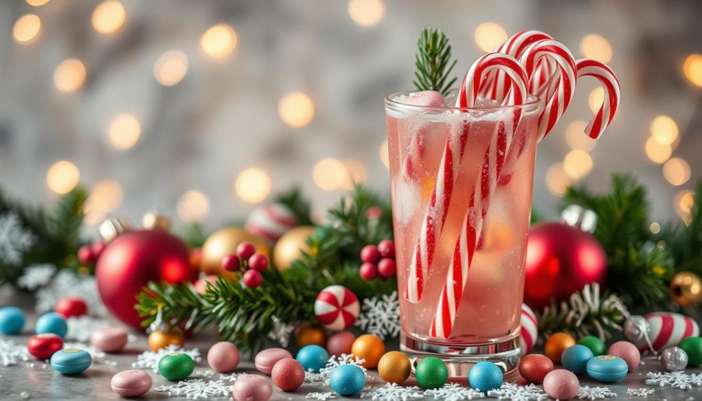 Décoration festive du Cocktail Bonbon Candy Cane Spritzer