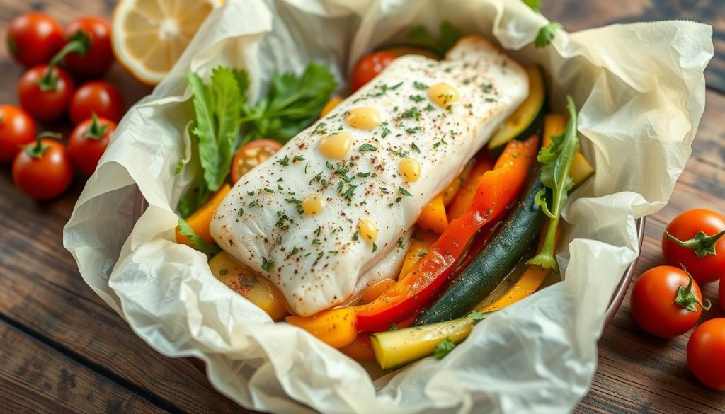 Poisson blanc en papillote