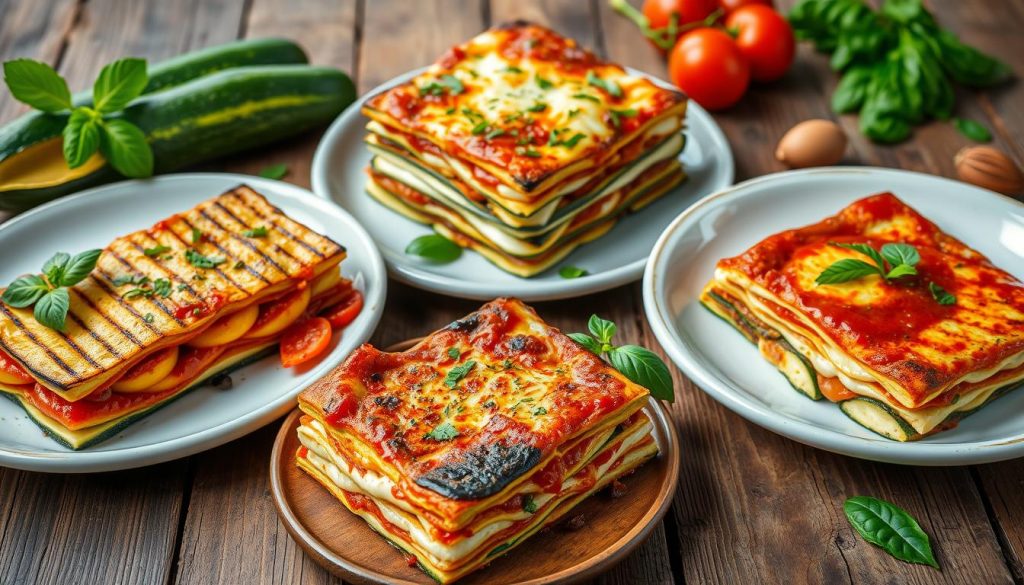 Variantes de lasagne de courgette