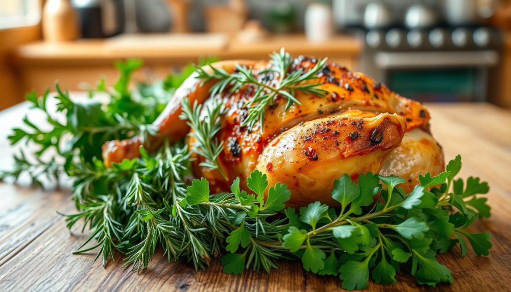 choix herbes fraîches haut de cuisse au four