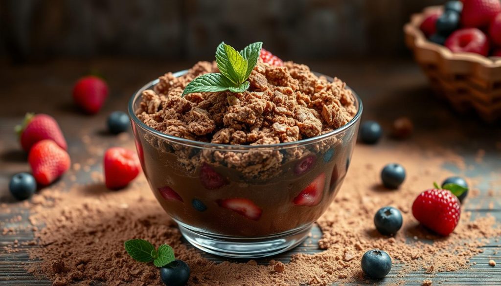 crumble au cacao en poudre