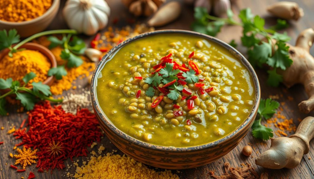 dahl de lentilles vertes plein de saveurs