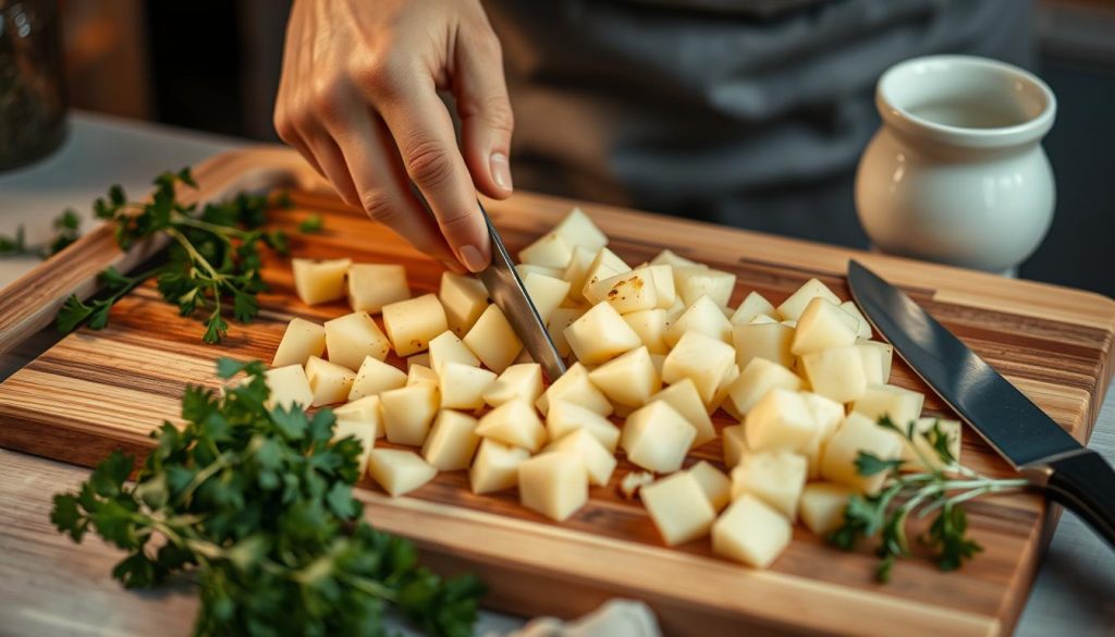 découpe pommes de terre