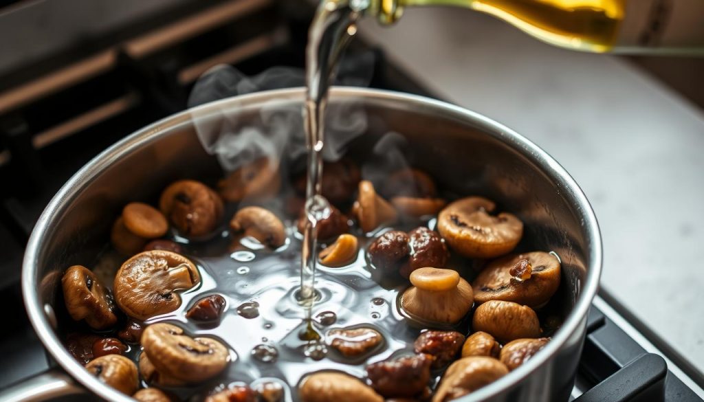 déglacer au vin blanc