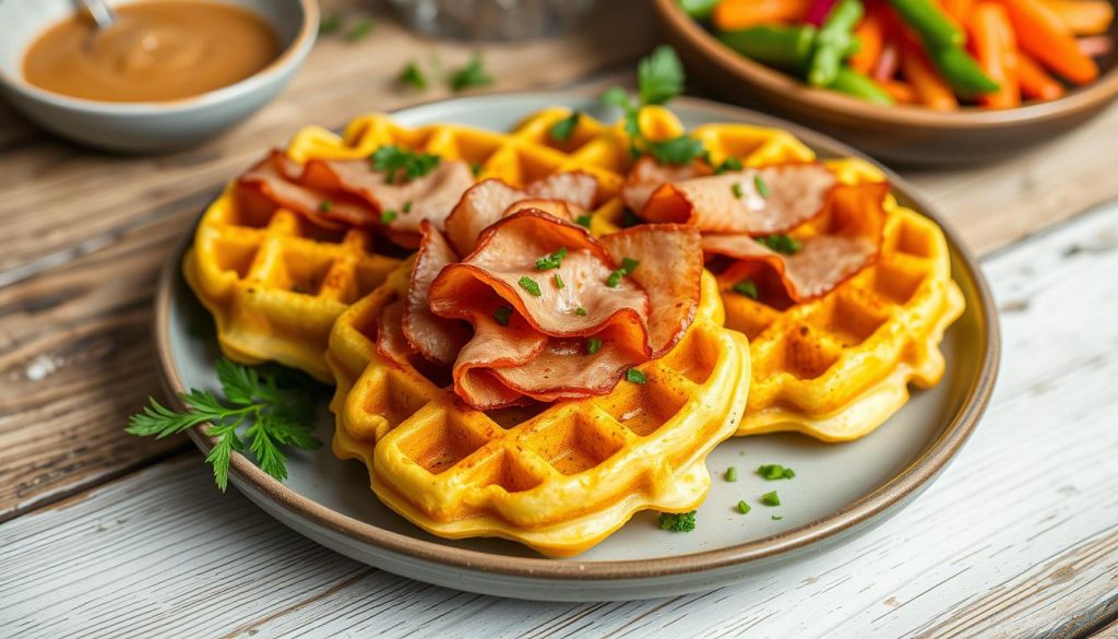 gaufre courgette jambon