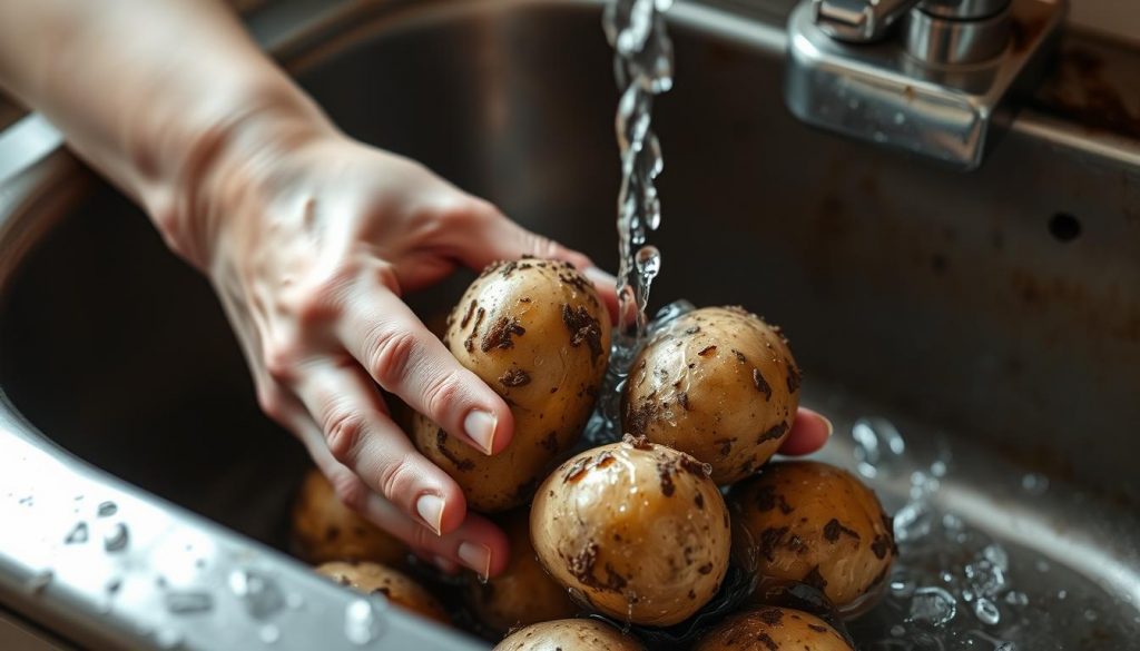 lavage des pommes de terre