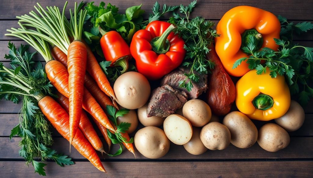 légumes pour accompagnement du paleron bœuf confit