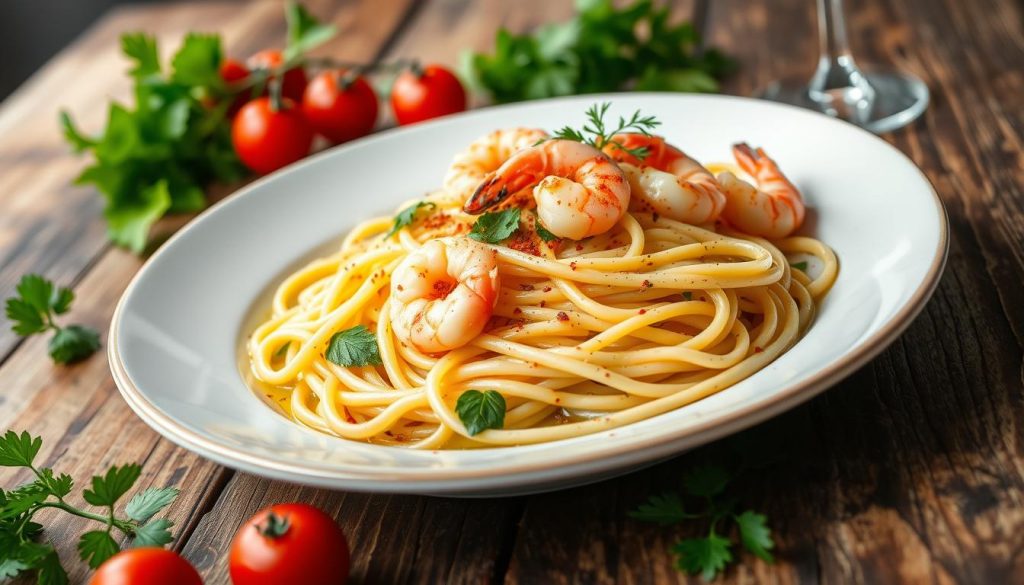 linguine aux crevettes