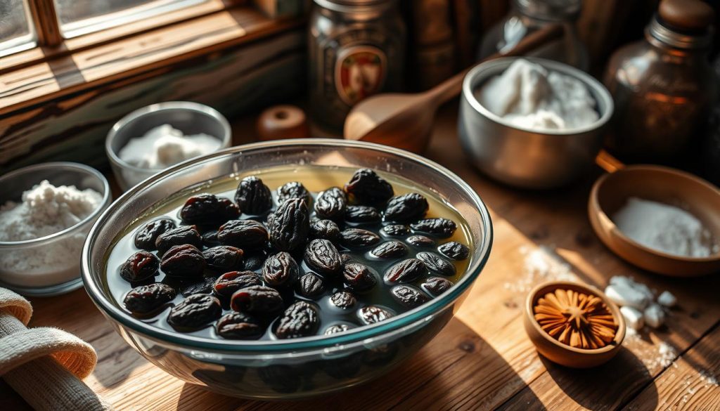 macération des raisins secs pour recette de pain de chien