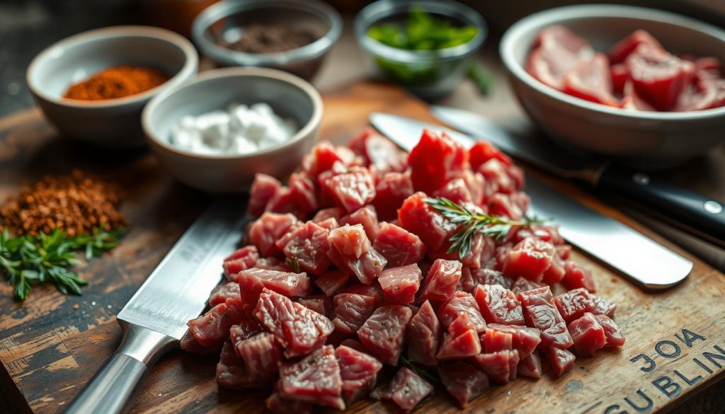 préparation de la viande fondue bourguignonne