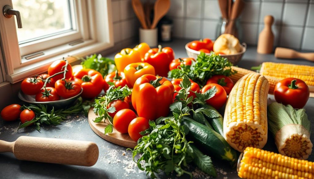 préparation légumes tarte soleil