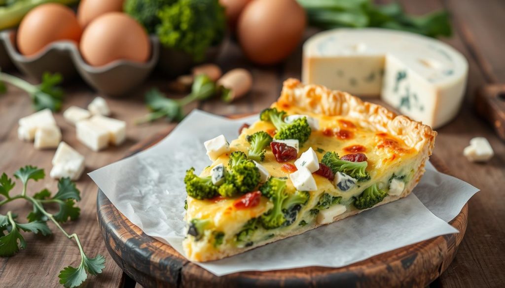 quiche aux brocolis et roquefort