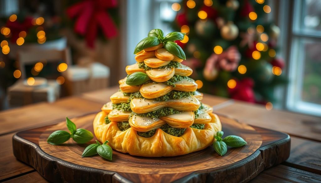 sapin feuilleté au pesto et fromage