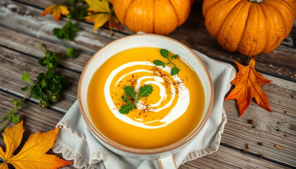 soupe à la citrouille et lait de coco