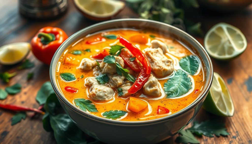 soupe thai au lait de coco poulet