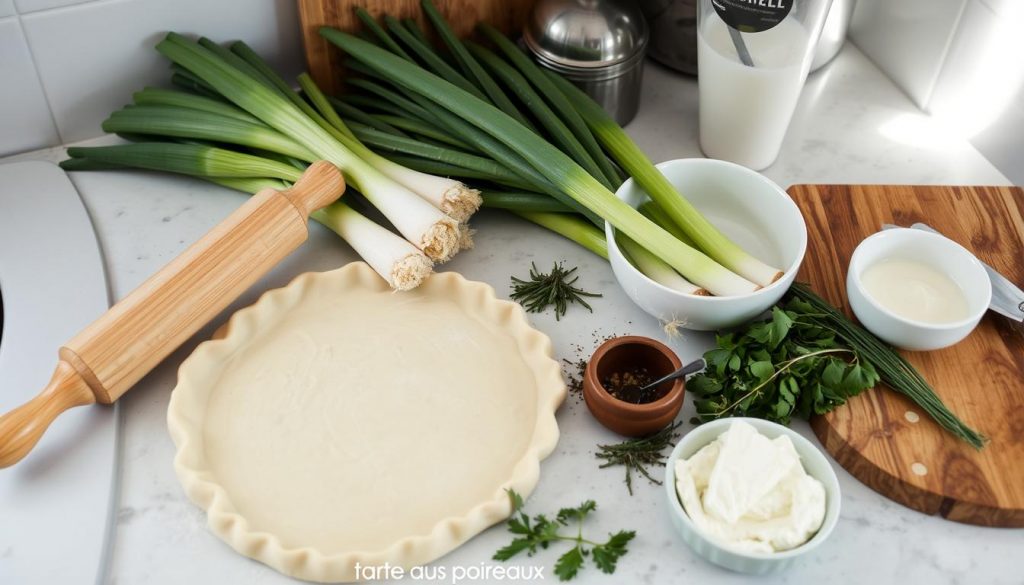 tarte aux poireaux préparation