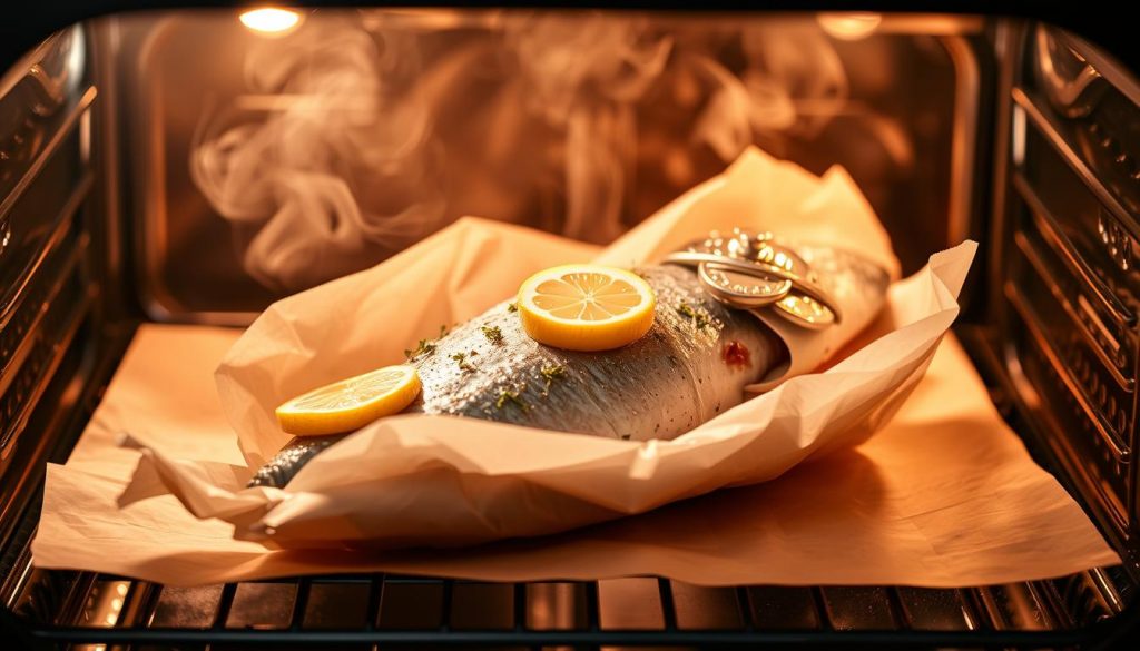 temps de cuisson poisson en papillote au four