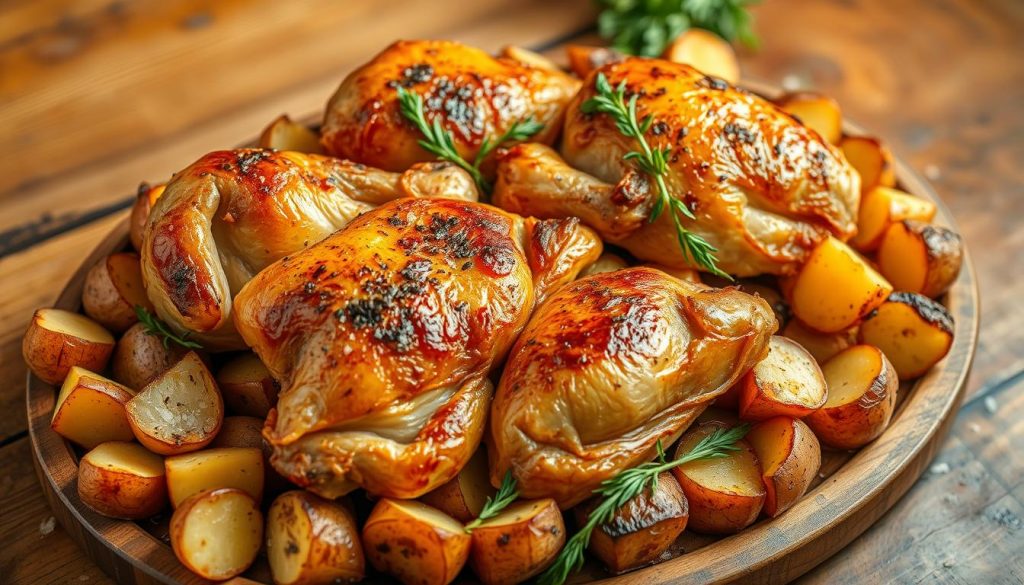 variété poulet pomme de terre au four