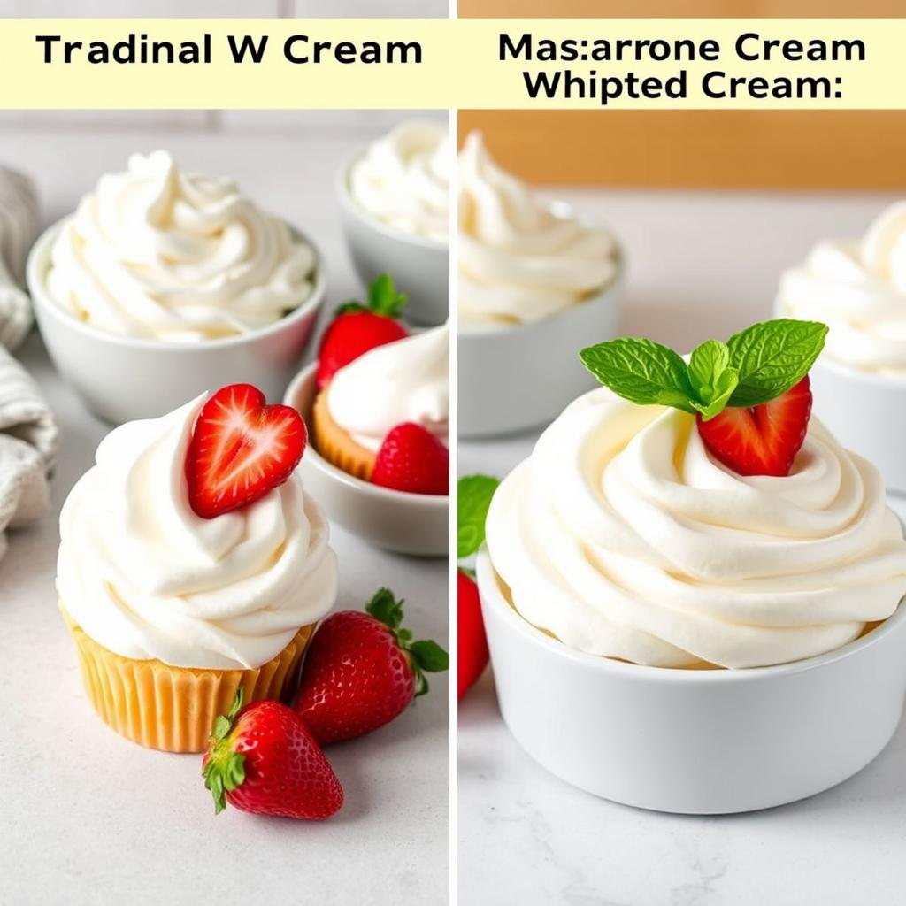 Comparaison entre chantilly traditionnelle et chantilly mascarpone