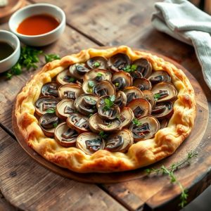 apéritif français de tarte aux champignons