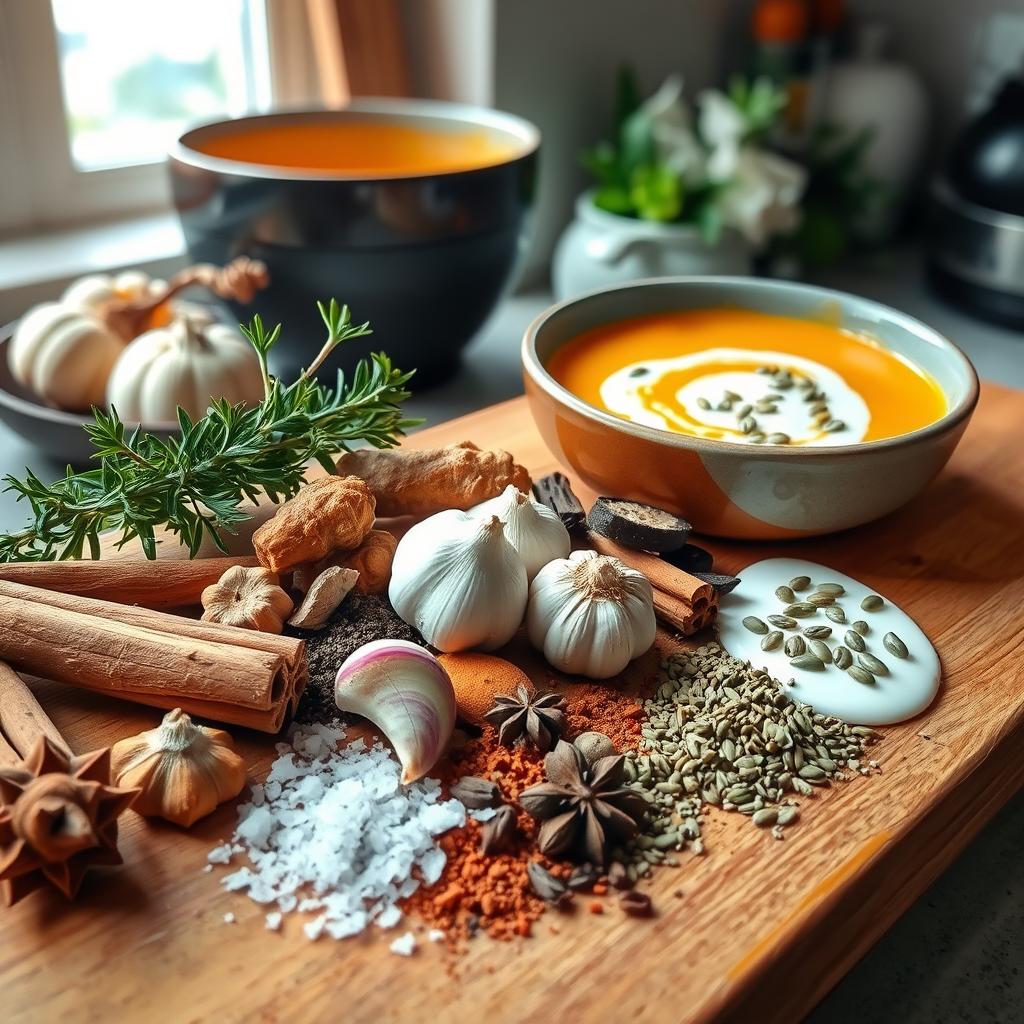 assaisonnement d'épices pour soupe butternut