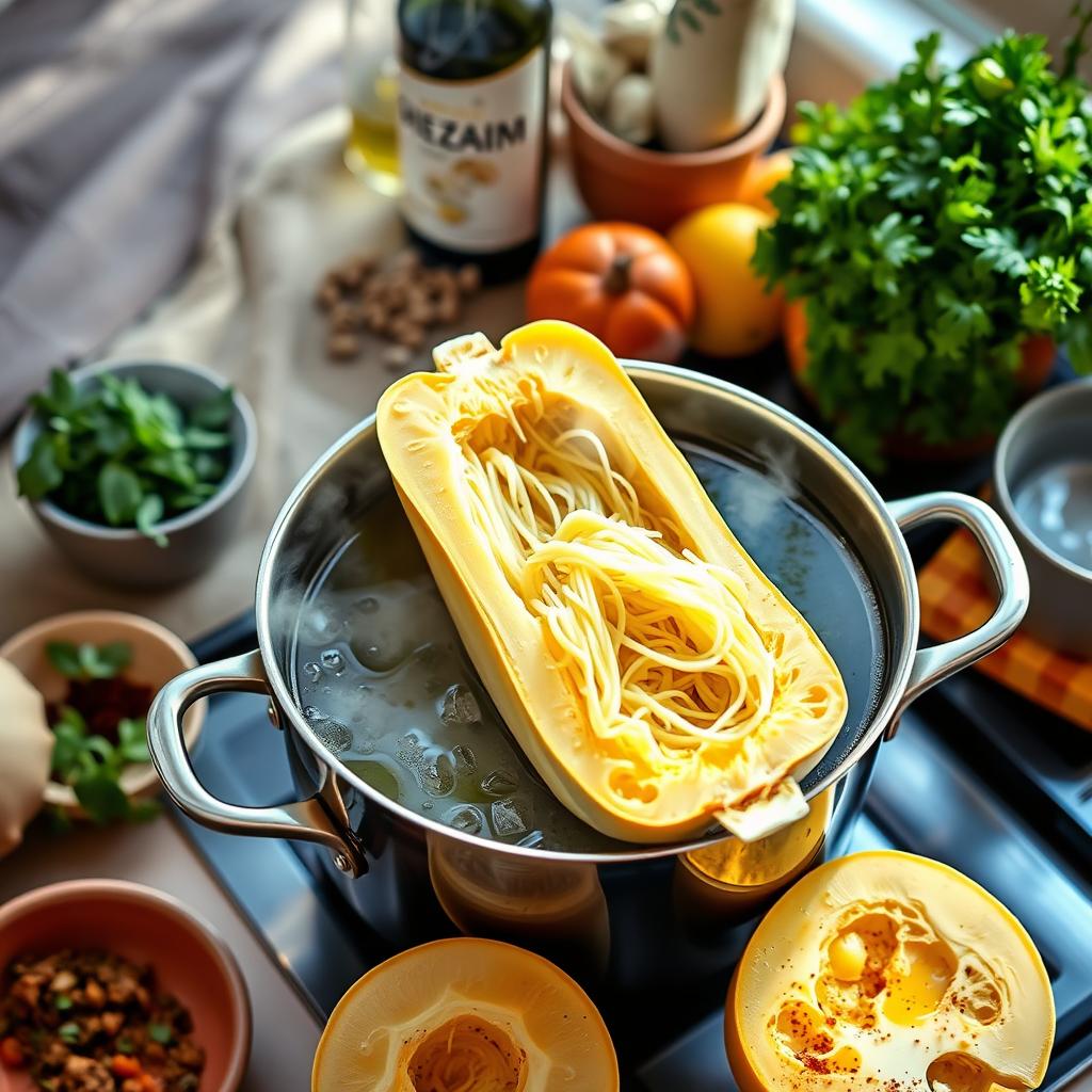 cuisson courge spaghetti