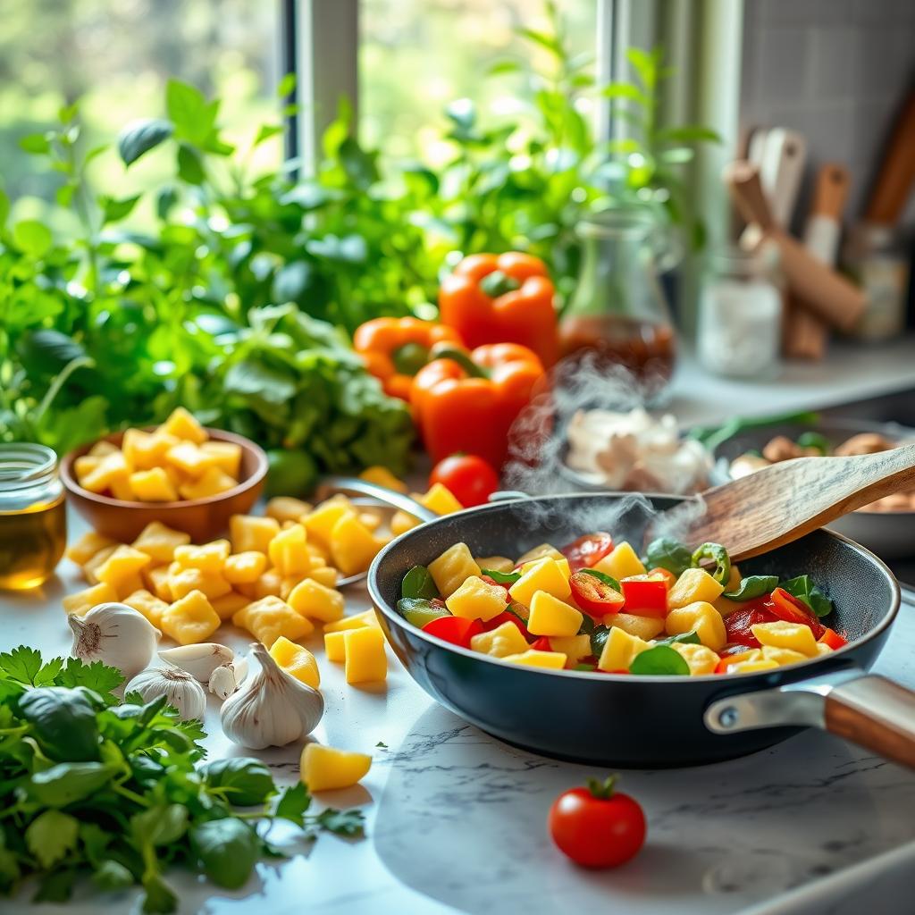 étapes de la recette poêlée de gnocchi