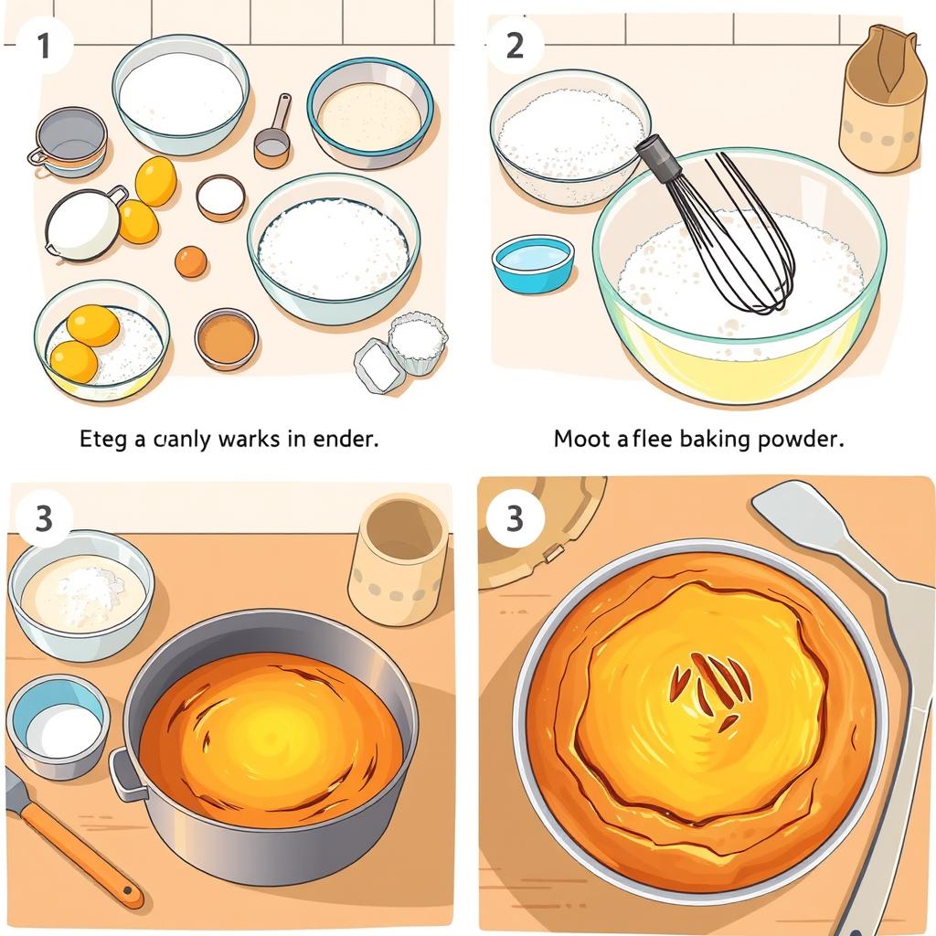 étapes préparation gâteau