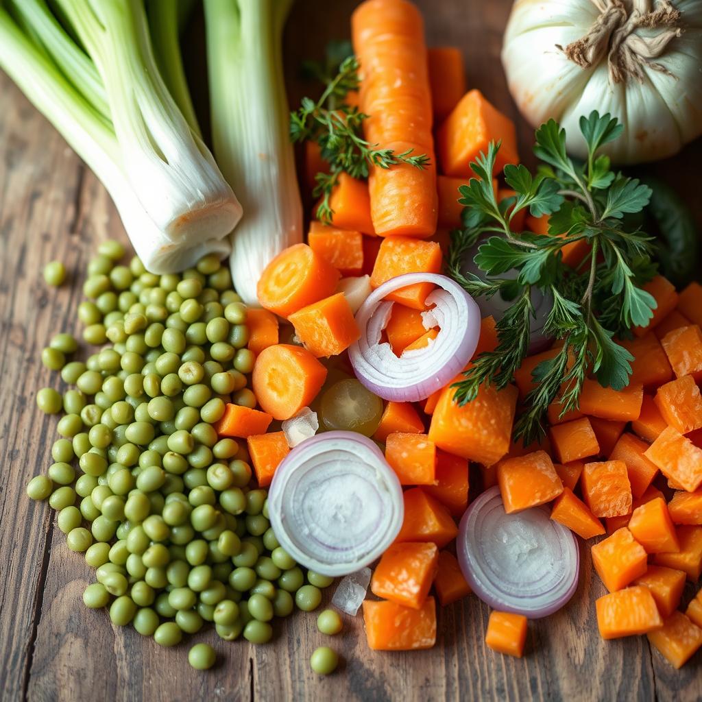 légumes dans le Petit Salé aux Lentilles