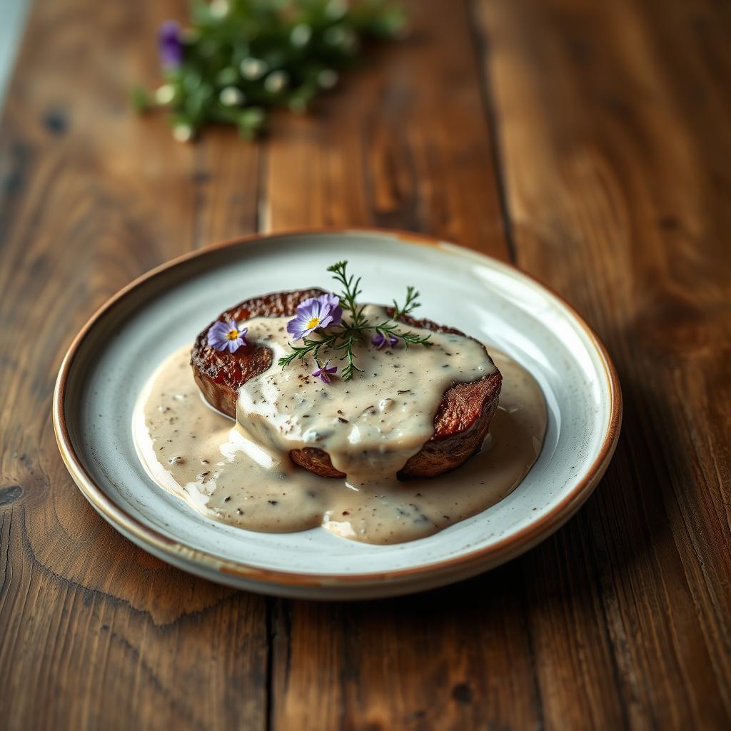 présentation sauce aux morilles