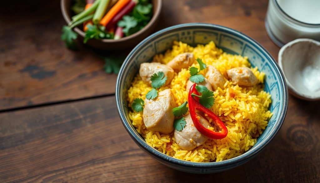 riz au curry et poulet