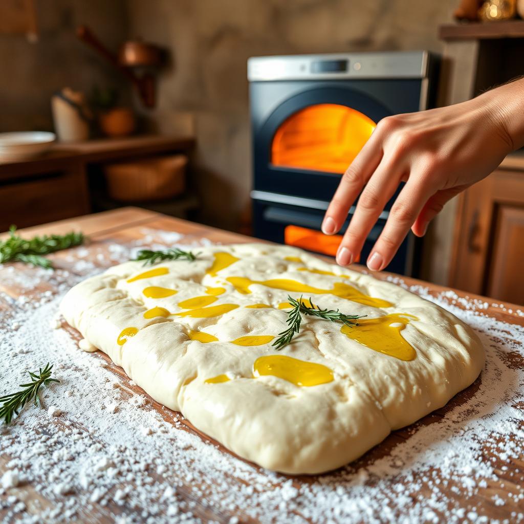 Cuisson de la focaccia