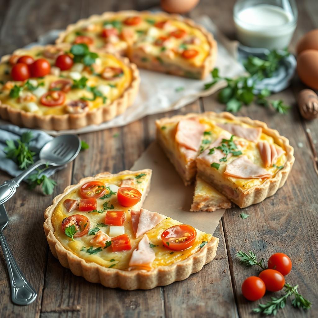 Variantes de la quiche au saumon et jambon