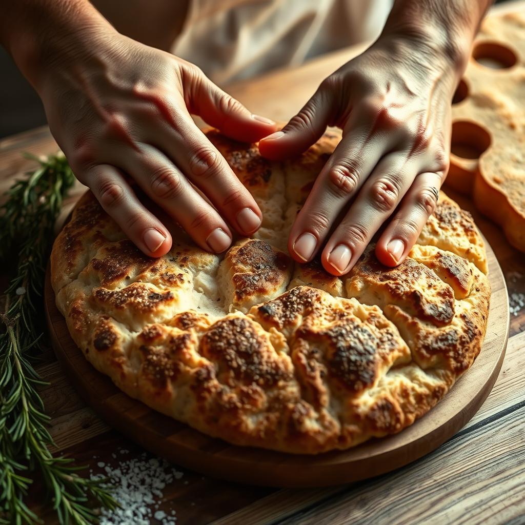 façonner focaccia