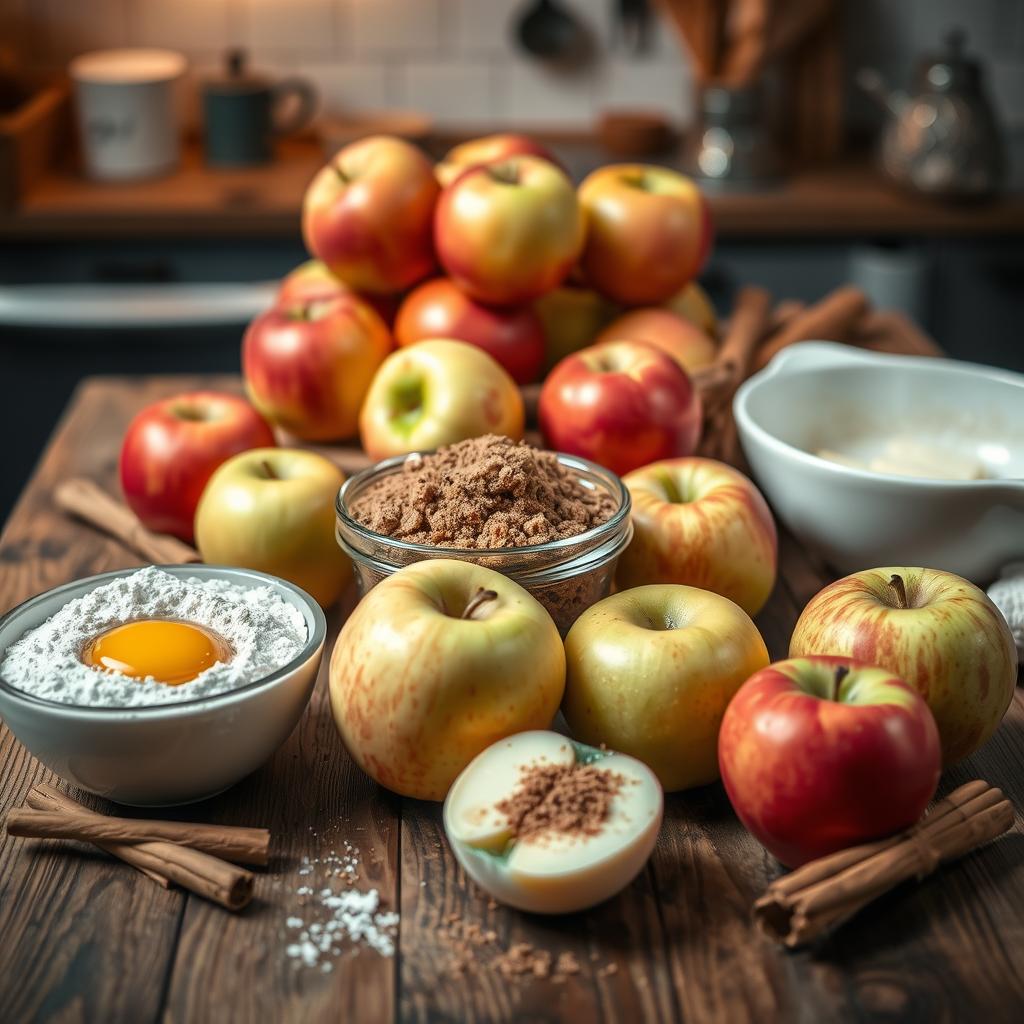 ingrédients gâteau aux pommes